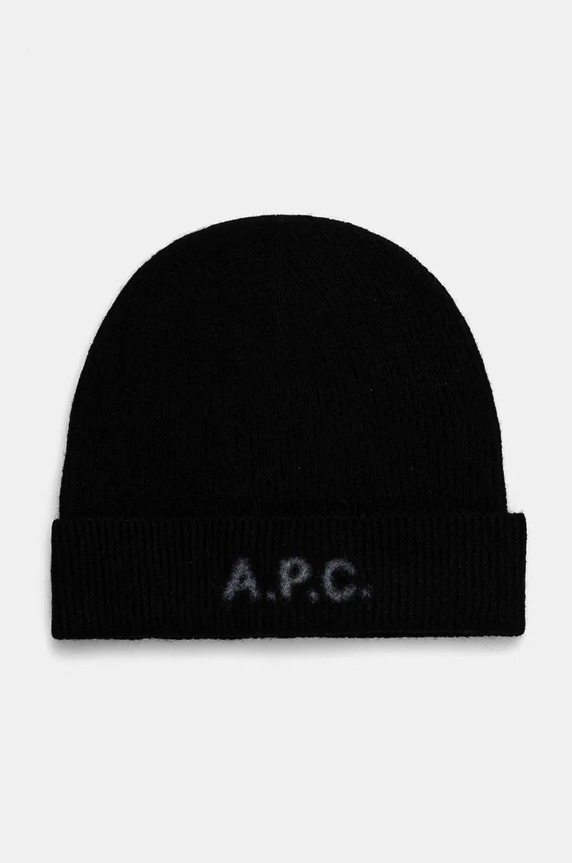 Vlněná čepice A.P.C. bonnet harry vlna černá WVBDK.M25085