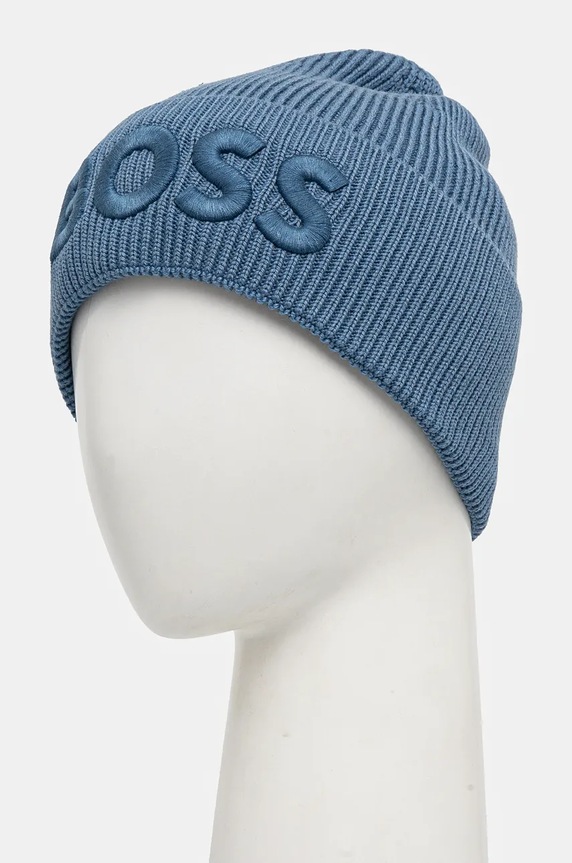 Vlnená čiapka Boss Orange Afox_R 50522449 modrá AW25