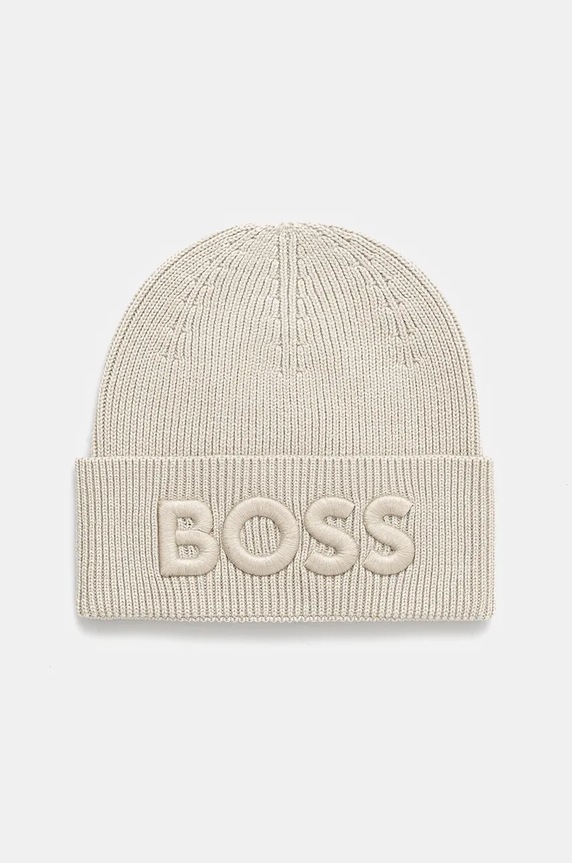 BOSS Orange czapka wełniana Afox_R wełna beżowy 50522449