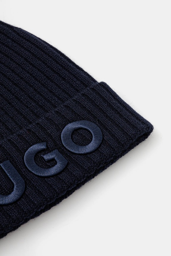 Vlnená čiapka HUGO Unisex-X565-7 50527804 tmavomodrá AW25