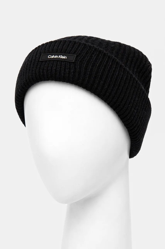 Calvin Klein czapka wełniana K50K512360 czarny NC24