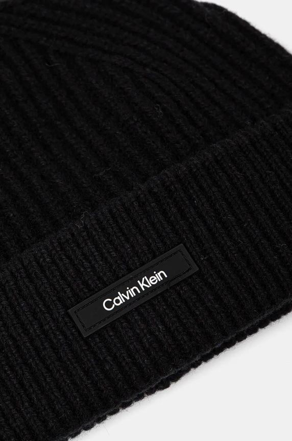 Akcesoria Calvin Klein czapka wełniana K50K512360 czarny