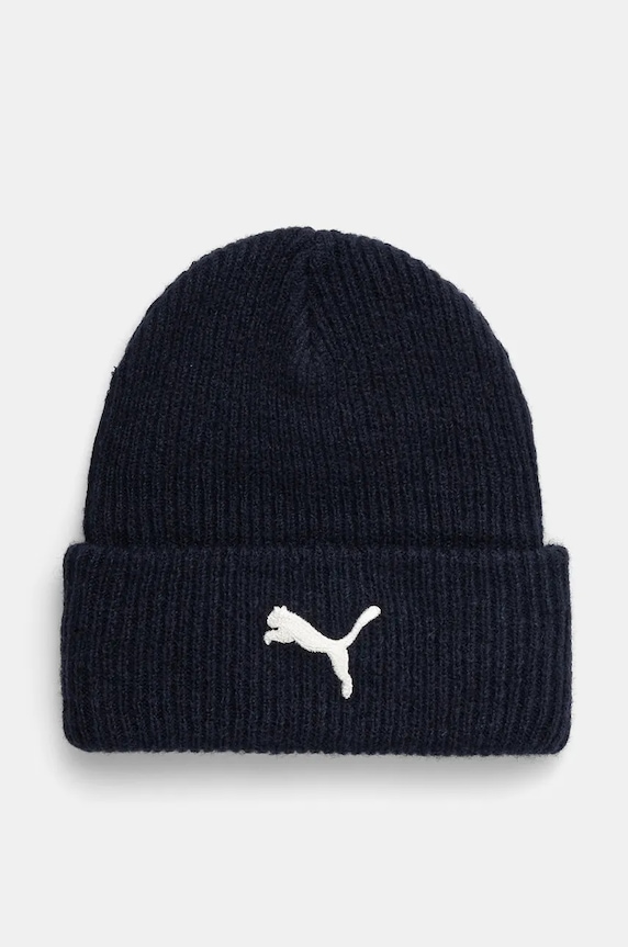 Puma czapka z domieszką wełny z domieszką wełny granatowy 25495