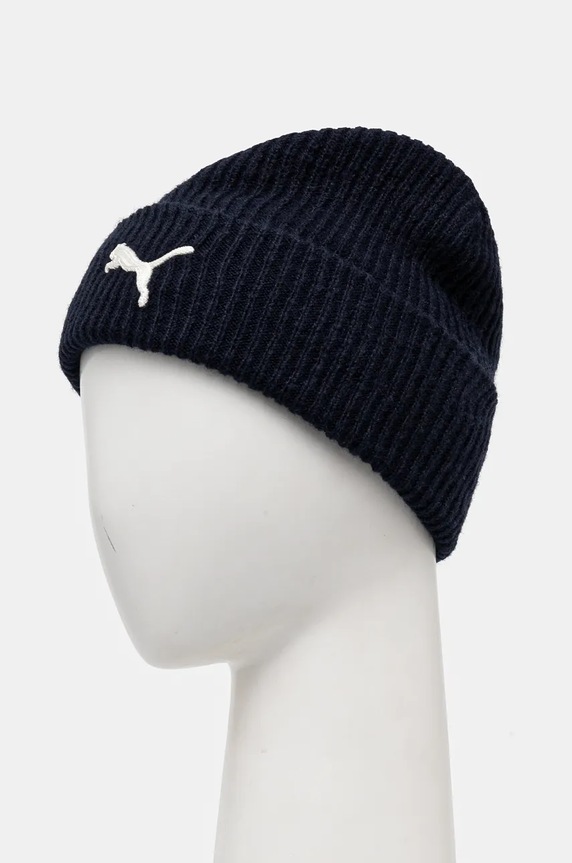 Puma czapka z domieszką wełny 25495 granatowy AW24