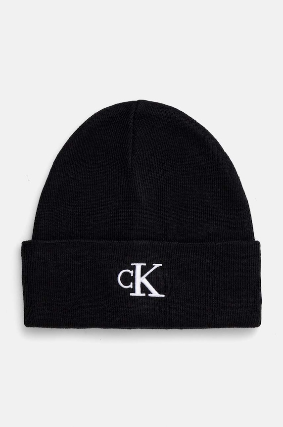 Čiapka Calvin Klein Jeans stredne hrubá čierna K50K512145