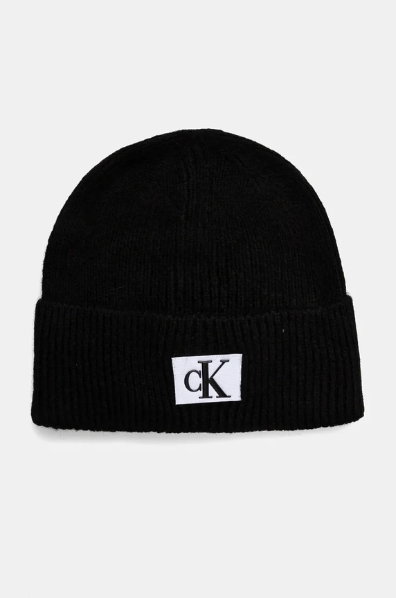 Čiapka Calvin Klein Jeans stredne hrubá čierna K50K512451