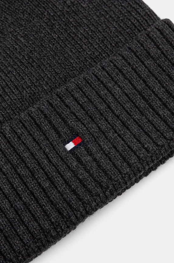 Akcesoria Tommy Hilfiger czapka z domieszką kaszmiru AM0AM12796 szary