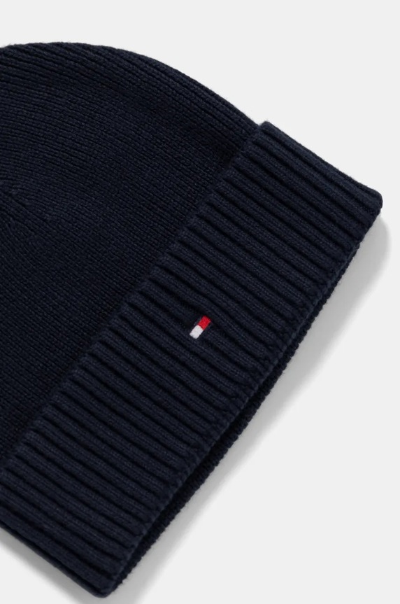 Kapa i šal s dodatkom kašmira Tommy Hilfiger mornarsko plava AM0AM12937