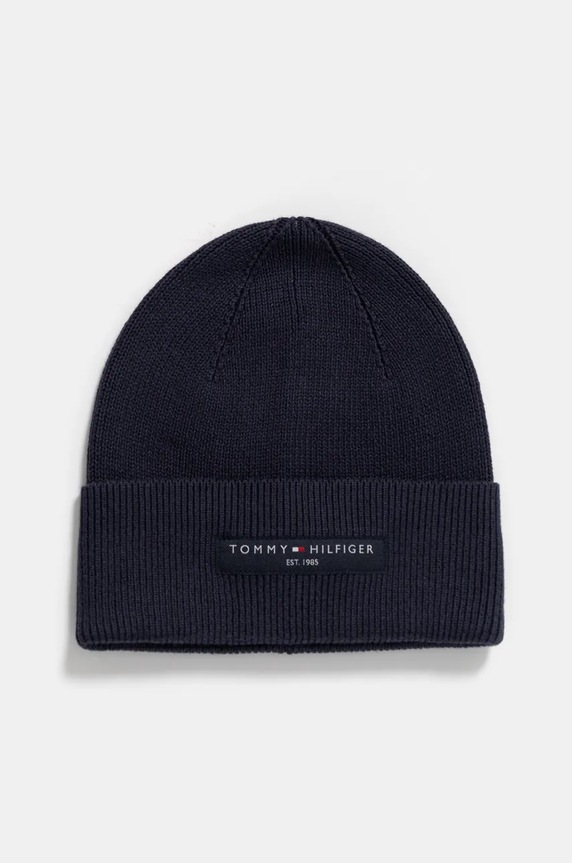 Tommy Hilfiger caciula si fular din bumbac AM0AM13132 bleumarin NC24