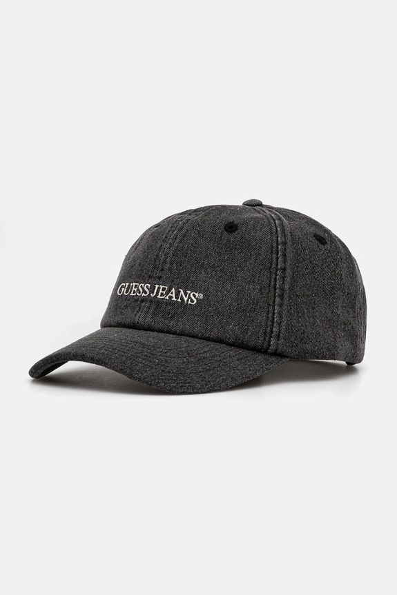 Guess Jeans czapka z daszkiem bawełniana aplikacja szary M4BZ26.WF8V1