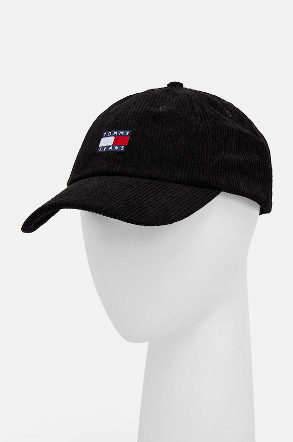 Manšestrová kšiltovka Tommy Jeans další černá AM0AM12636