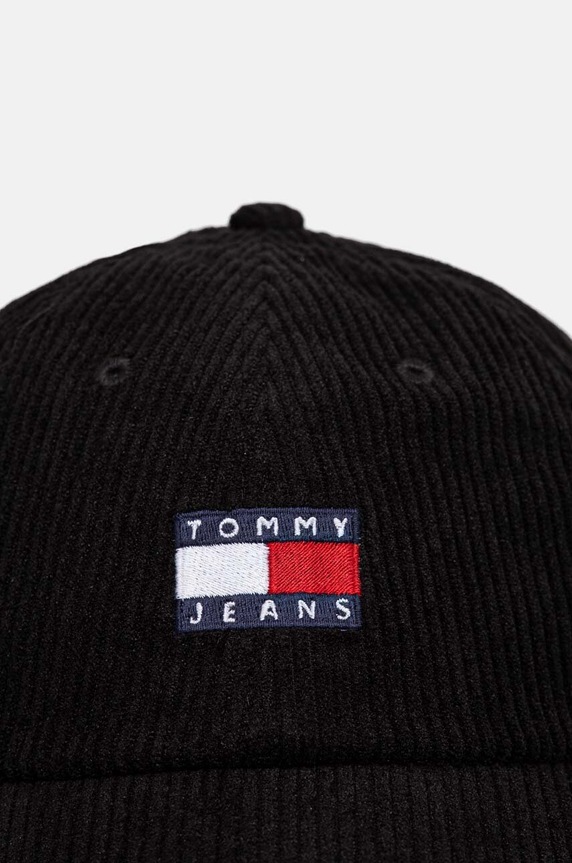 Manšestrová kšiltovka Tommy Jeans AM0AM12636 černá AW24