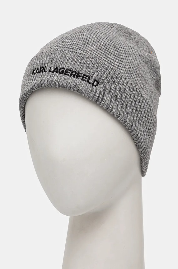 Karl Lagerfeld caciula din amestec de lana 246M3320 gri AW24