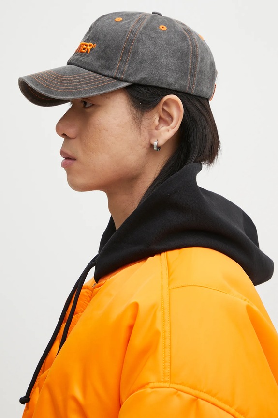 Butter Goods denim baseball cap Rounded Logo 6 Panel Cap BG243807 black AW24