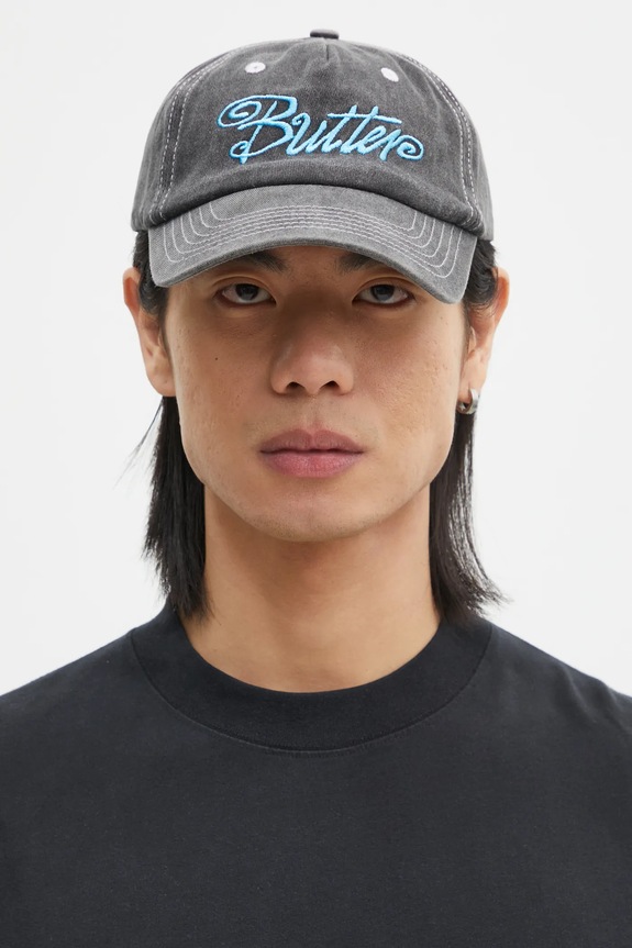 Butter Goods berretto da baseball in cotone Jive Pinch Front Cap applique nero BG243803