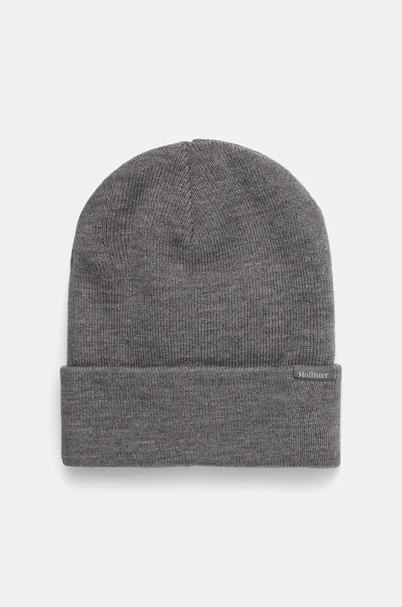 Čiapka Hollister Co. stredne hrubá sivá KI312.4035.110