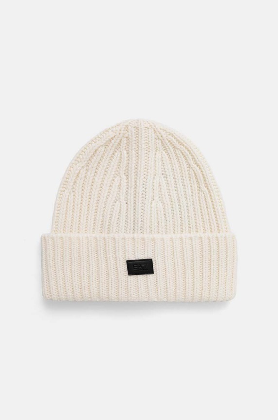 Vlnená čiapka EA7 Emporio Armani vlna béžová 4F201.245112.33740