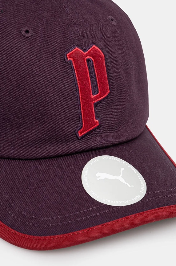 Βαμβακερό καπέλο του μπέιζμπολ Puma Play Paris Retro Club 025512 μωβ AW24