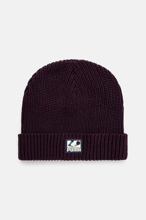 Puma berretto in cotone Classics Graphic Short Beanie semplice violetto 025680