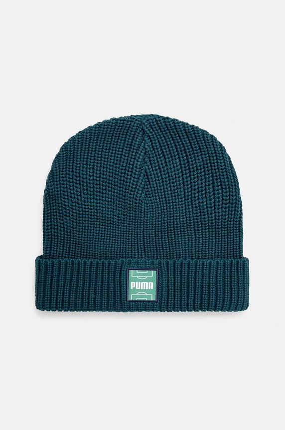 Puma caciula din bumbac Classics Graphic Short Beanie uni verde 025680