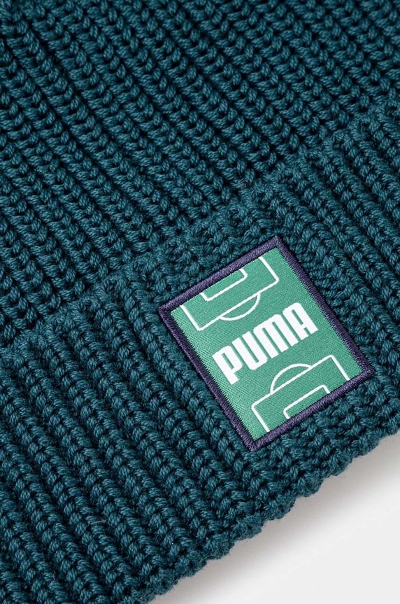 Puma caciula din bumbac Classics Graphic Short Beanie 025680 verde AW24