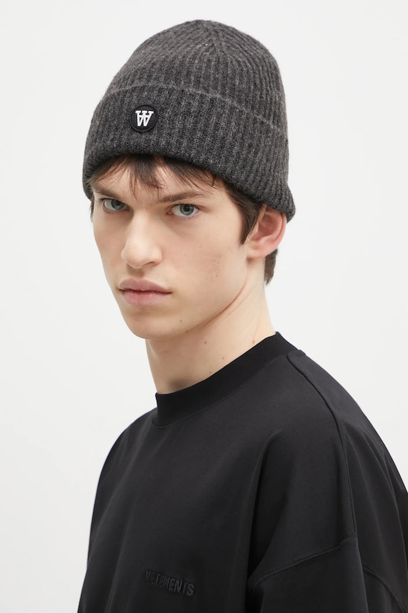 Σκουφί από μείγμα μαλλιού Wood Wood Vin AA Beanie 10320804.4068 γκρί AW24