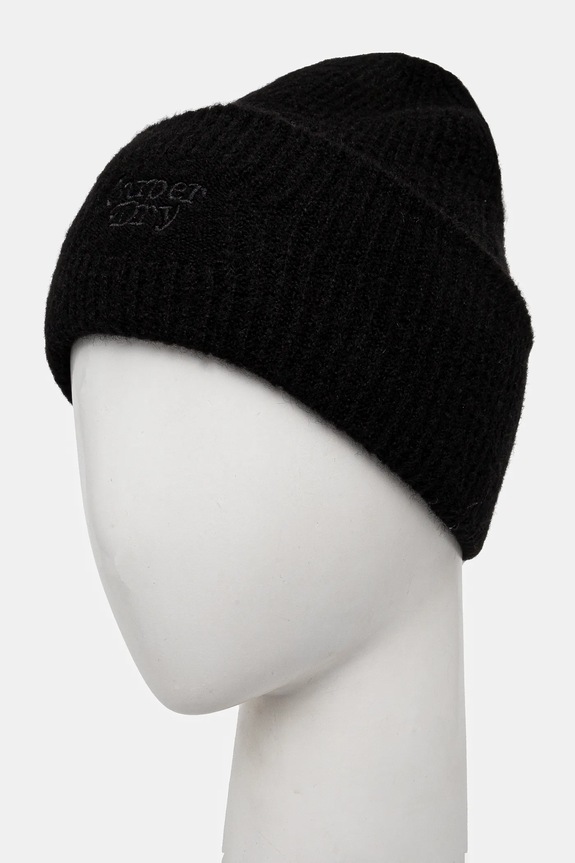 Superdry czapka z domieszką wełny Y9010185A.02A czarny AW24