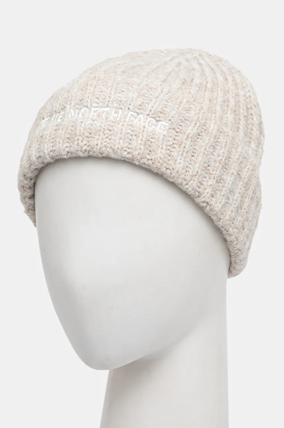 Čepice z vlněné směsi The North Face Fohair Cabin Beanie NF0A887TQLI1 béžová AW25