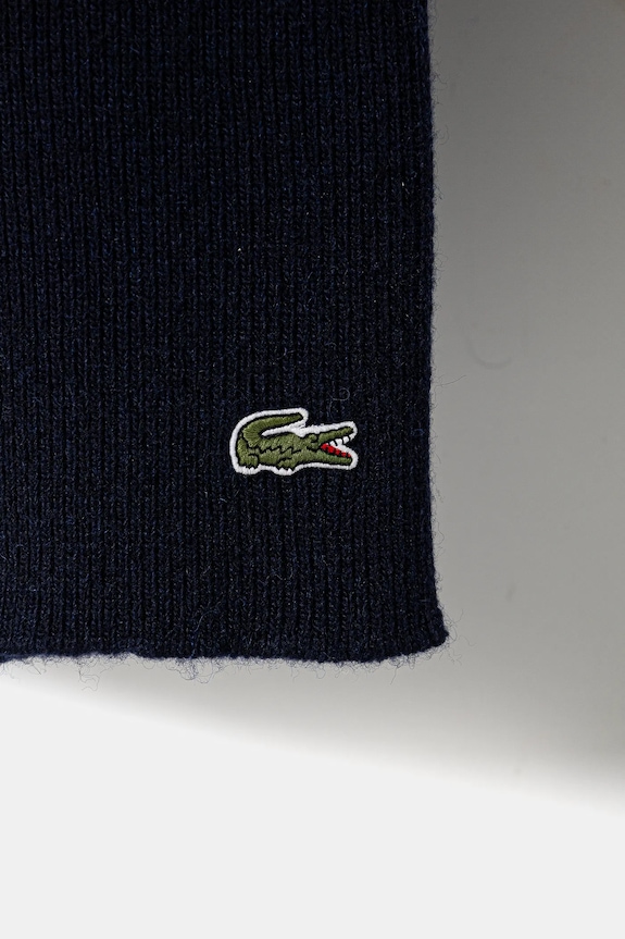 Μάλλινος σκούφος και κασκόλ Lacoste σκούρο μπλε RB5385