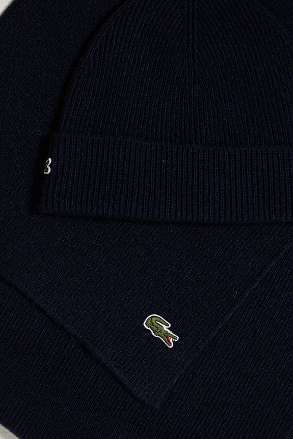 Μάλλινος σκούφος και κασκόλ Lacoste RB5385