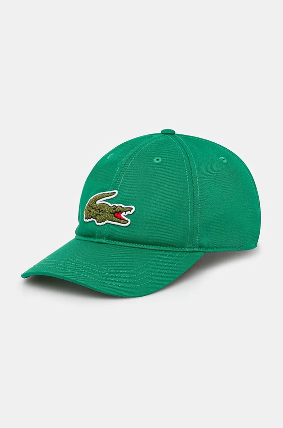 Lacoste czapka z daszkiem aplikacja zielony RK3186