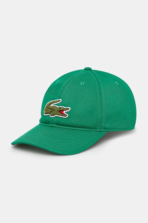 Lacoste czapka z daszkiem aplikacja zielony RK3186