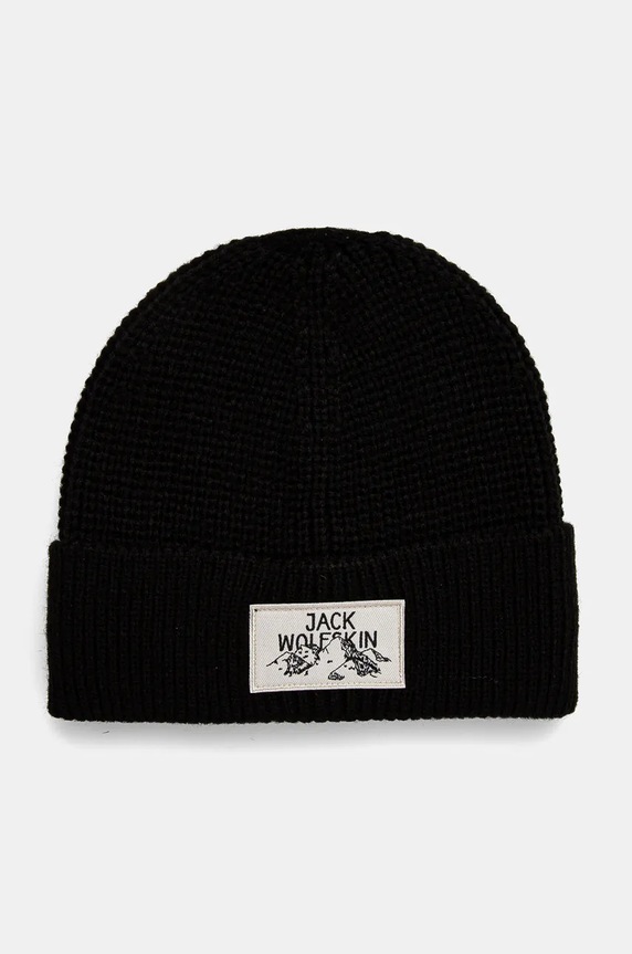 Jack Wolfskin berretto a maglia pesante nero A61610