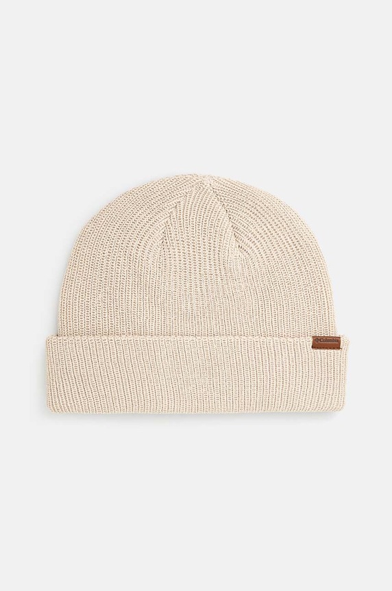 Čiapka Columbia Portside Fisherman Beanie jednofarebný béžová 2092611