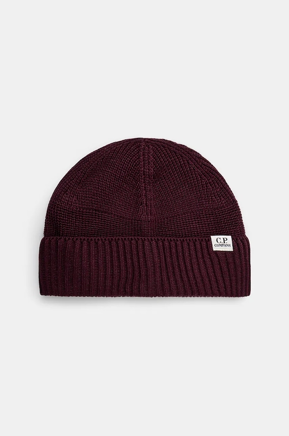 Шапка C.P. Company Knit Cap In Re-Wool вълна виолетов 17CMAC293A006595A
