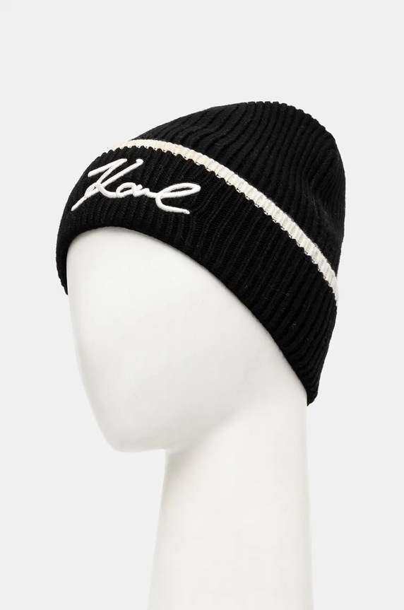 Karl Lagerfeld czapka z domieszką wełny 246W3412 czarny AW24