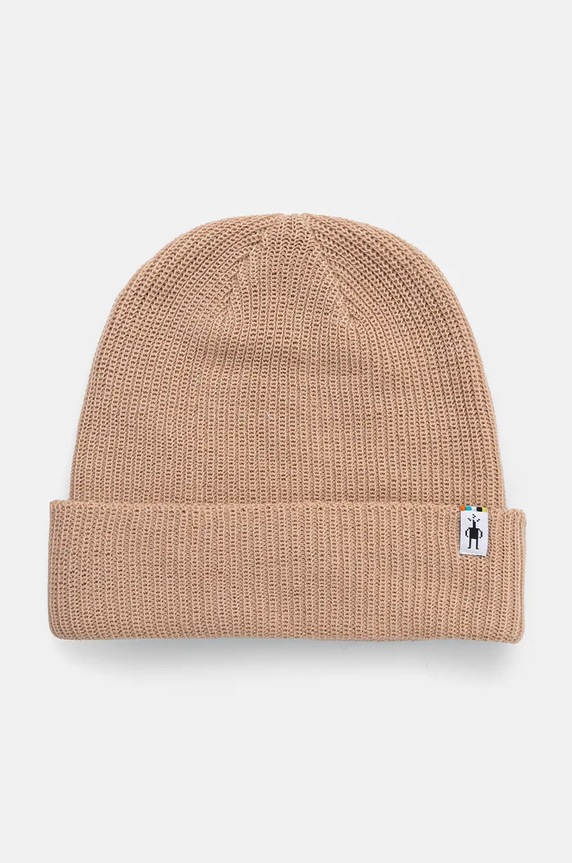 Smartwool czapka wełna beżowy SW002647