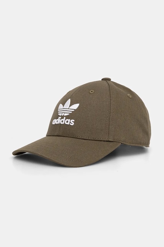 Bavlněná baseballová čepice adidas Originals bavlna zelená IX7571