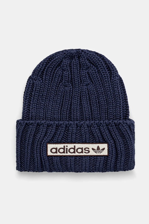Βαμβακερό σκουφάκι adidas Originals απλικέ σκούρο μπλε IY4109