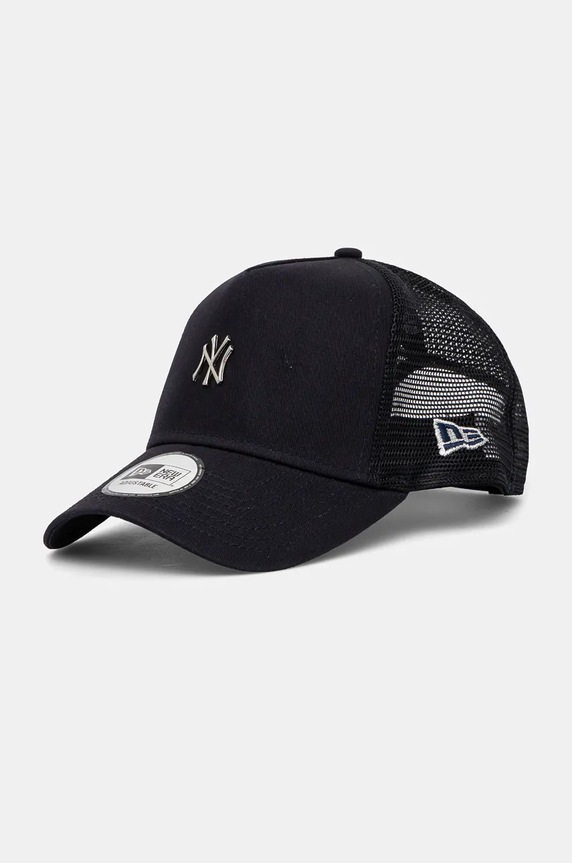 New Era baseball cap METALLIC TRUCKER NEW YORK YANKEES applique navy 60565182