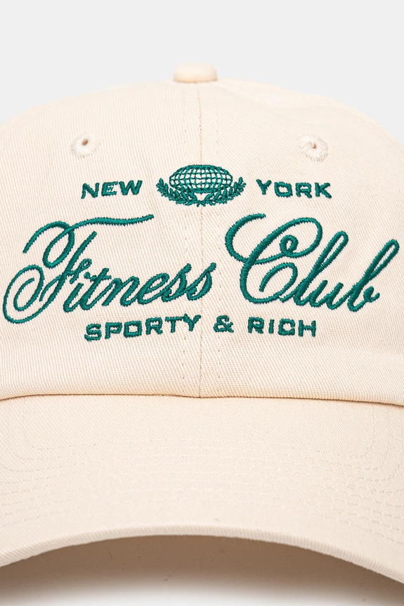 Sporty & Rich cotton baseball cap Fitness World AC040516166CR01 beige AW24
