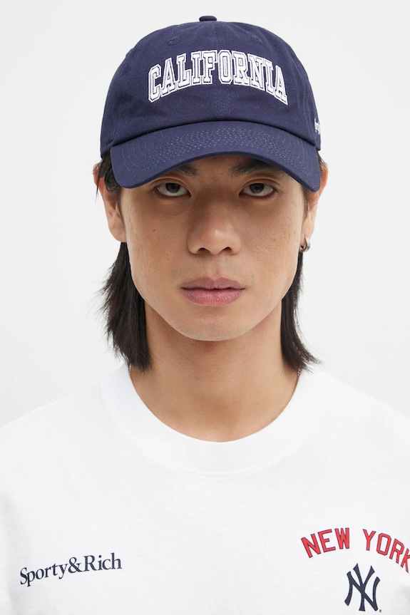 Sporty & Rich cotton baseball cap California cotton navy AC040516501BL32