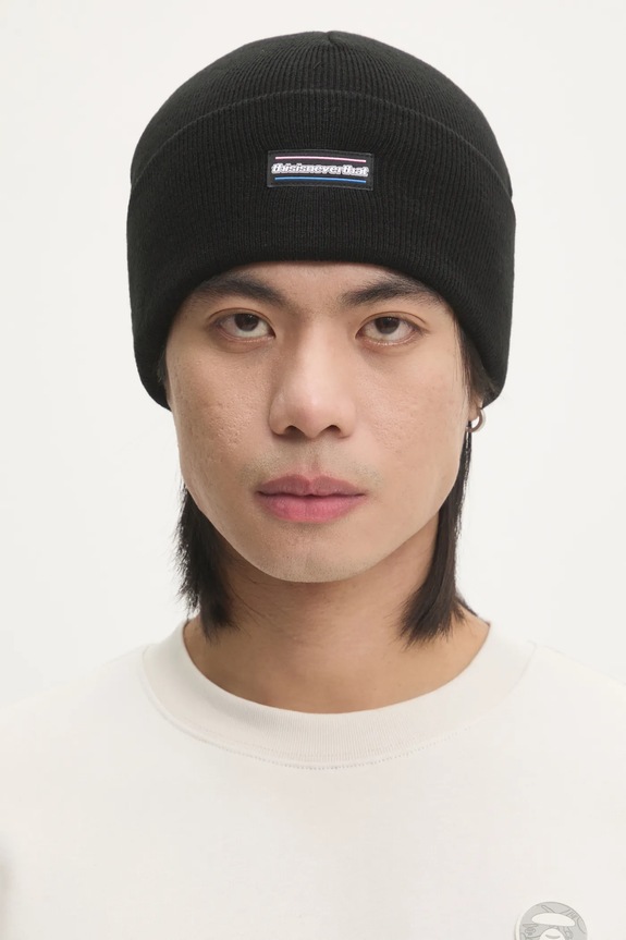 thisisneverthat czapka ESP-Logo Beanie gładkie czarny TN243KHWBE02