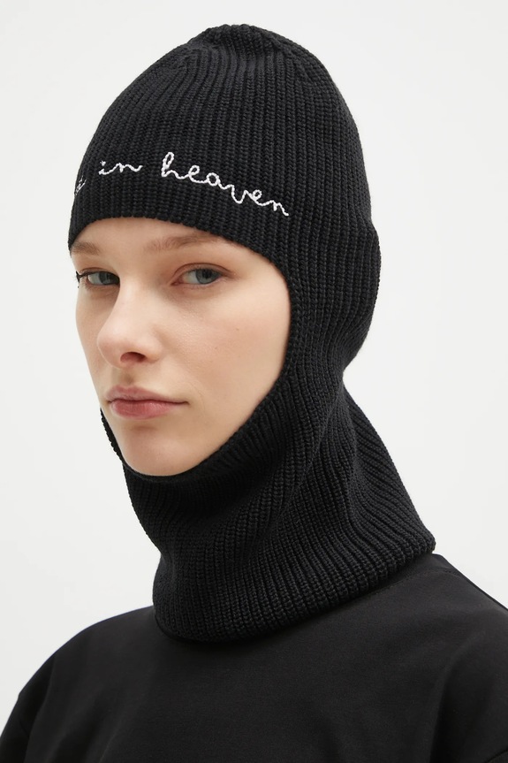 Вовняний капор Fiorucci Embroidered Balaklava U01FPAHA217KN05BK01 чорний AW24