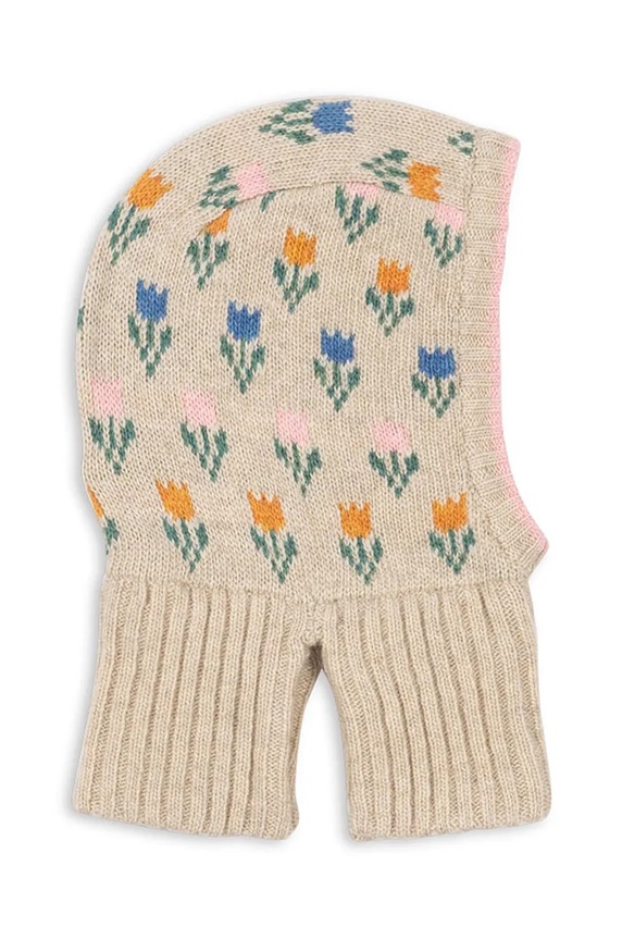 Момиче Детска вълнена балаклава Konges Sløjd BELOU TULIPE KNIT BALACLAVA KS101429 бежов