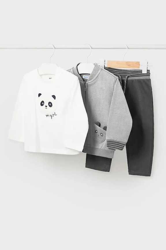 Σετ μωρού Mayoral πλεκτό ύφασμα γκρί 2818.3C.Baby.9BYH