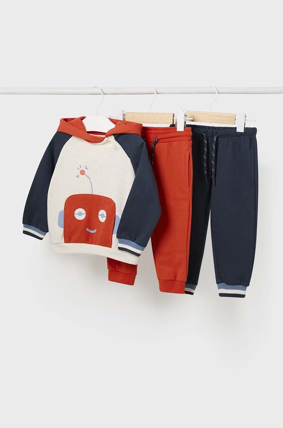 Dětská tepláková souprava Mayoral 3-pack pletenina oranžová 2822.3F.Baby.9BYH