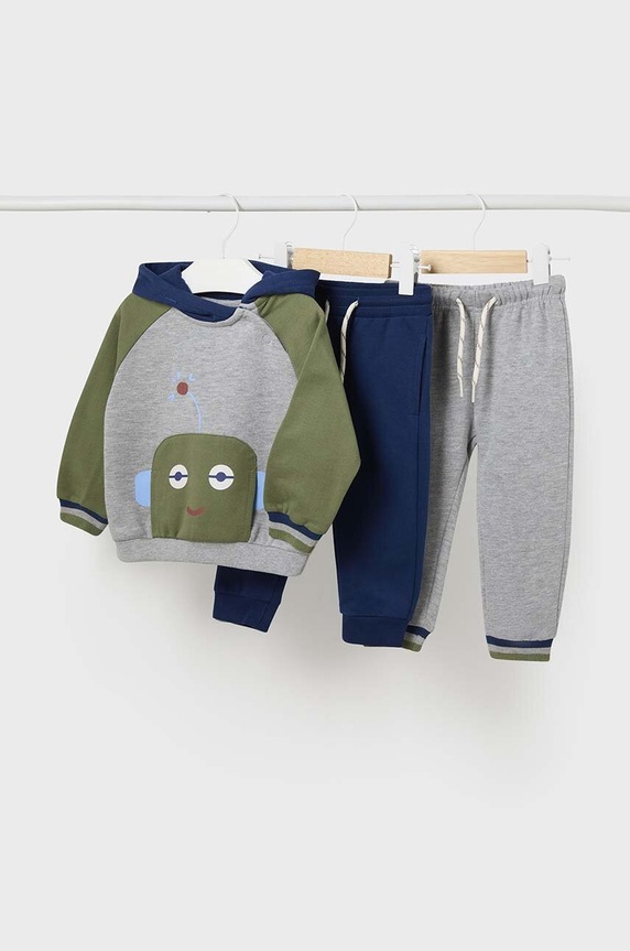 Mayoral dres dziecięcy 3-pack wzorzyste zielony 2822.3F.Baby.9BYH