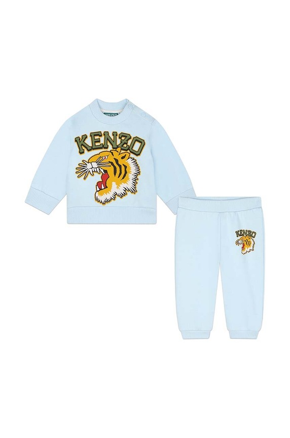 Kenzo Kids dres bawełniany niemowlęcy nadruk niebieski K60515.67.81
