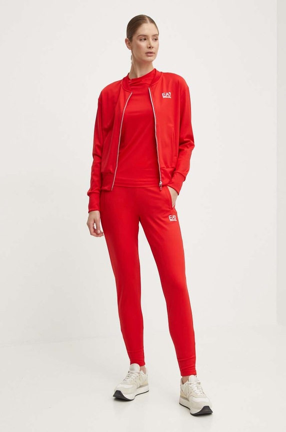 Αθλητική φόρμα EA7 Emporio Armani TJFQZ.8NTV60.1451 κόκκινο